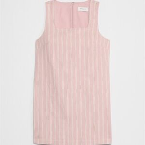 Banana Republic Blush Pink Square-Neck Mini Cotton Shift Dress Sz L Feminine
